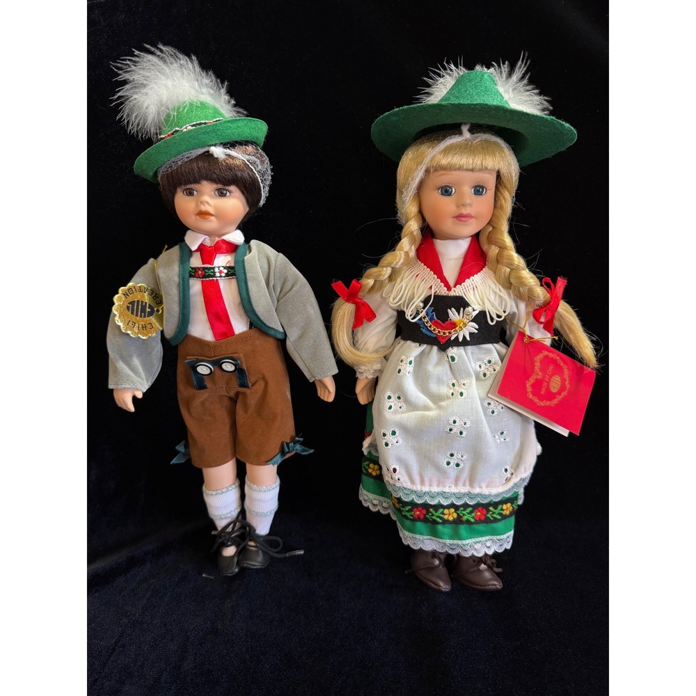 Vintage Euro‎ Exquisite Chili Creation German Bavarian Porcelain Dolls Pair NIB
